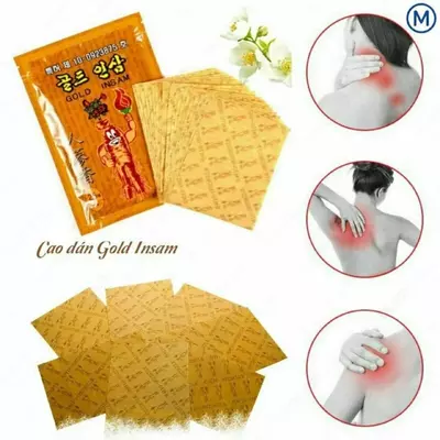  Пластырь С ЗОЛОТЫМ ЖЕНЬШЕНЕМ Gold Insam Greenon RED GINSENG PLAST предназначен для снятия боли в шее  суставах  мышцах для устранения дискомфорта  вызванного сидячей работой - 