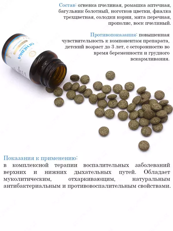   Огневка пчелиная «Здоровое дыхание» 60 таблетка 500 мг от Altyn Solok ООО Урал купить в Ташкенте