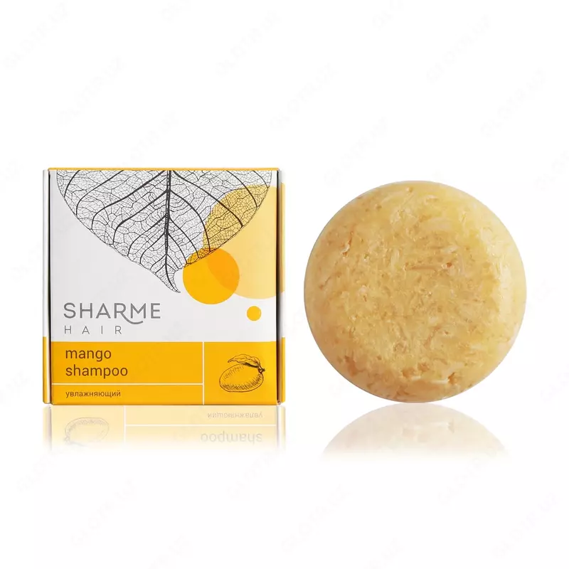  Натуральный твердый шампунь Sharme Hair Mango с маслом манго  увлажняющий  50 г - 