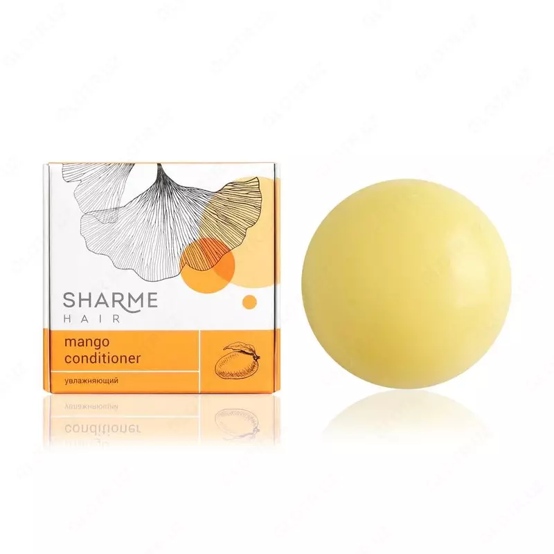 Натуральный твердый шампунь Sharme Hair Mango с маслом манго  увлажняющий  45 г