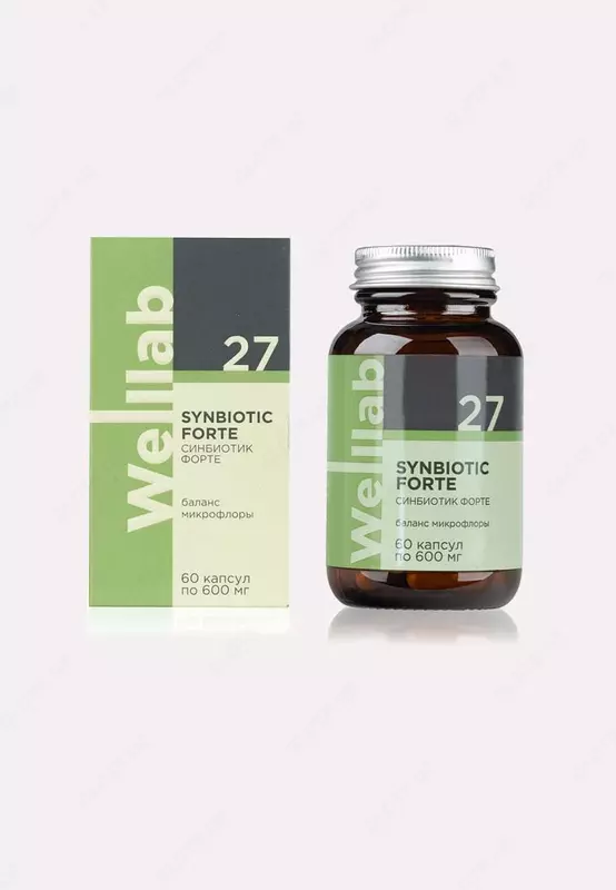  БАД с пробиотиками и пребиотиками Welllab Synbiotic Forte  60 капсул - 