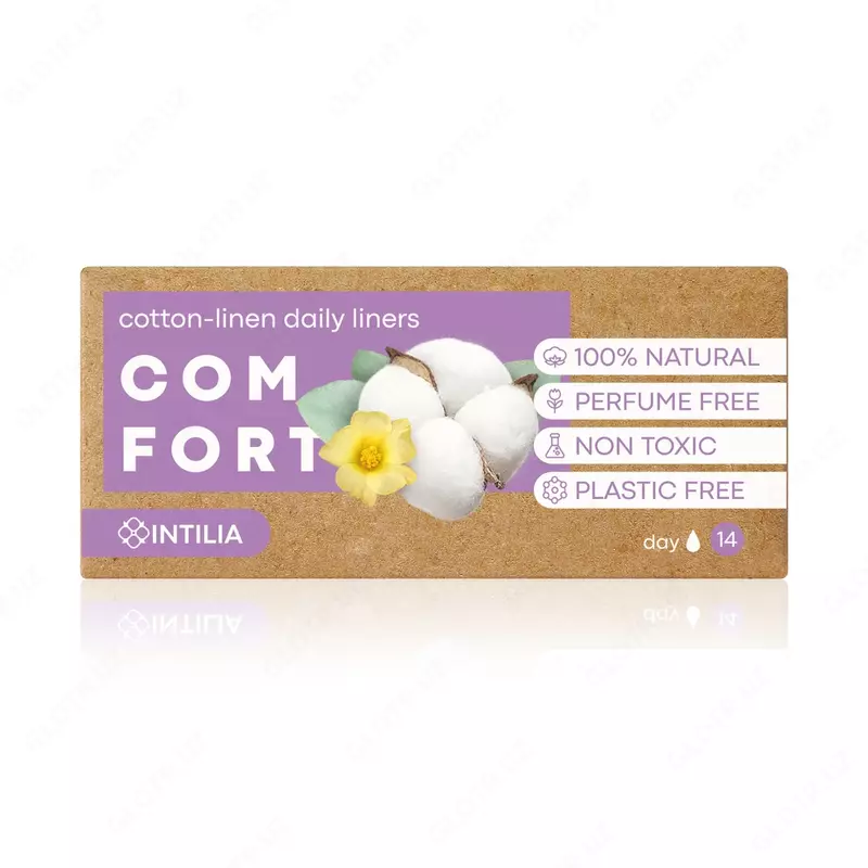 Ежедневные хлопкольняные женские прокладки INTILIA  14 штук