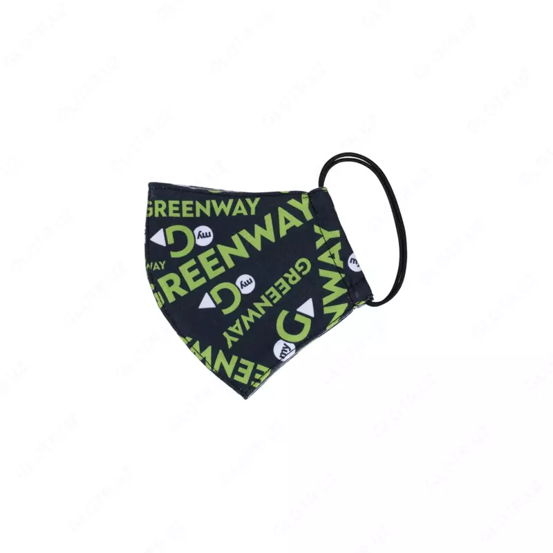 Многоразовая текстильная маска для лица  паттерн «Greenway»