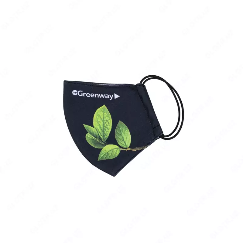 Многоразовая текстильная маска для лица  принт Лист 24x14 5 см