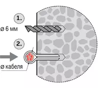 Дюбель-хомут для крепления круглых кабелей и проводов ООО "Polymer master recycling"