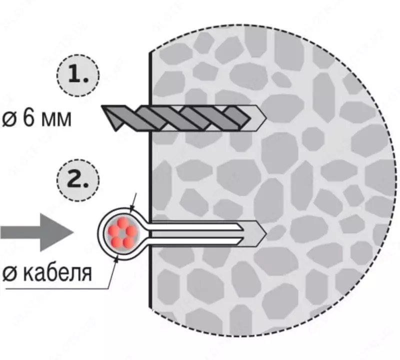 Дюбель-хомут для крепления круглых кабелей и проводов ООО "Polymer master recycling"