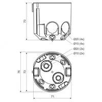 Подрозетник для гипсокартона 71х70 (Ультраглубокий) - по запросу