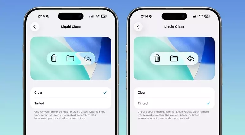 Apple разрешила отключать прозрачность Liquid Glass в iOS 26.1