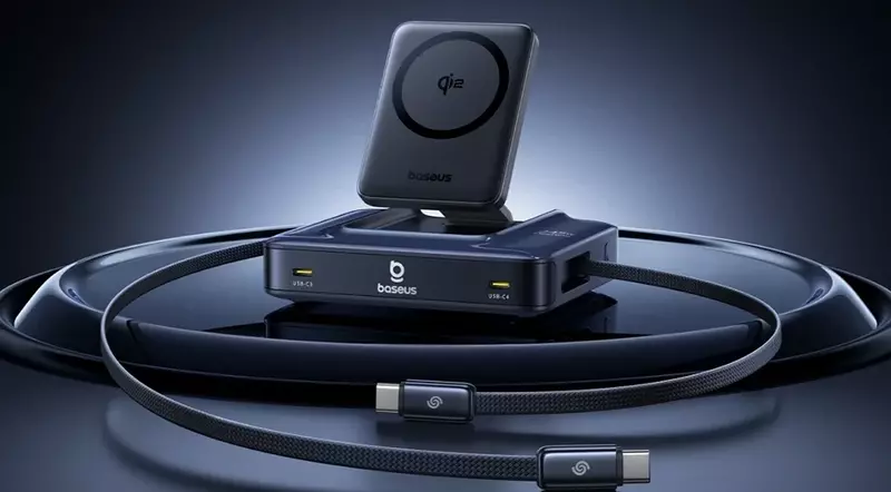 Мощнее некуда. Представлена Baseus Nomos NH21 — настольная зарядка 6-в-1 на 245 Вт с выдвижными кабелями и Qi2