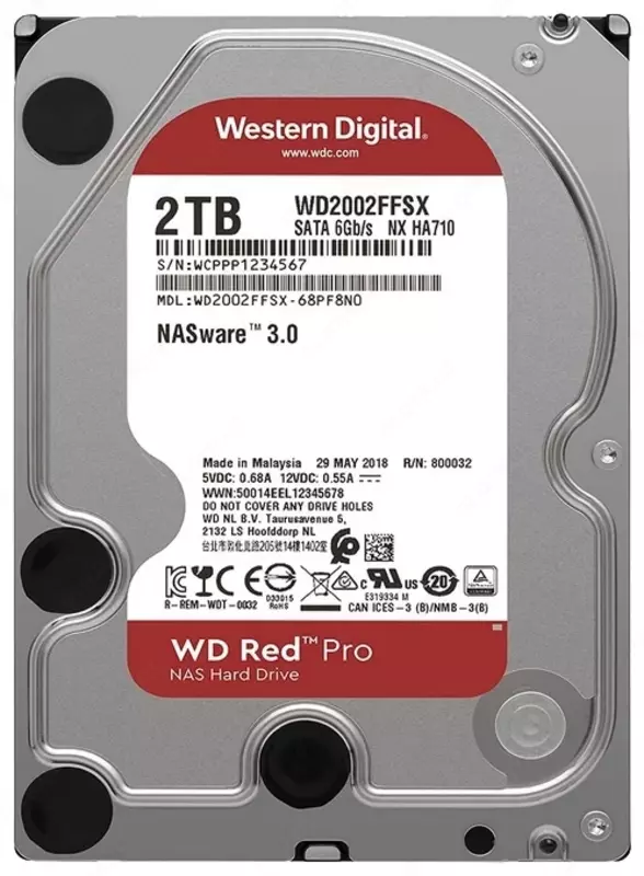 Жесткий диск HDD Western Digital WD Red Pro 2ТБ (WD2002FFSX)