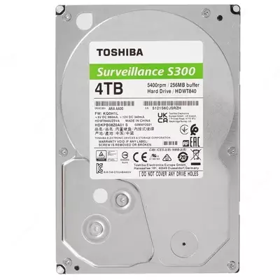 Жесткий диск HDD 4TB Toshiba Surveillance S300, 256 Mb, 5400Rpm (HDWT840UZSVA)