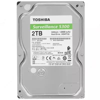 Жесткий диск HDD 2TB Toshiba Surveillance S300, 256 Mb, 5400Rpm (HDWT720UZSVA)