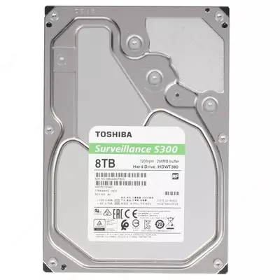 Жесткий диск HDD 8TB Toshiba Surveillance S300, 256 Mb, 7200Rpm (HDWT380UZSVA)