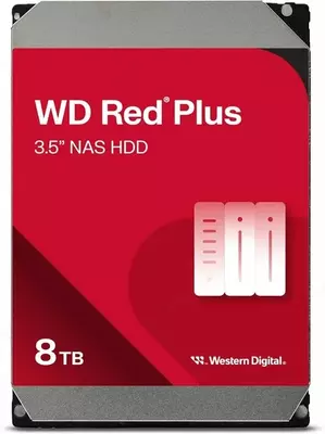 Жесткий диск HDD Western Digital Red Plus 8TB 256 Mb, SATA III 5640 rpm (WD80EFPX)