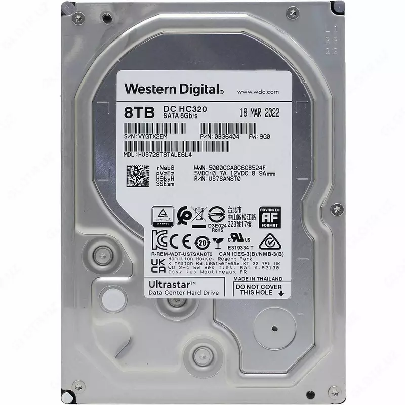 Жесткий диск HDD Western Digital Ultrastar DC HC320 8 Тб (HUS728T8TALE6L4)