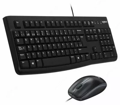 Комплект клавиатура и мышь проводная Logitech Desktop MK120