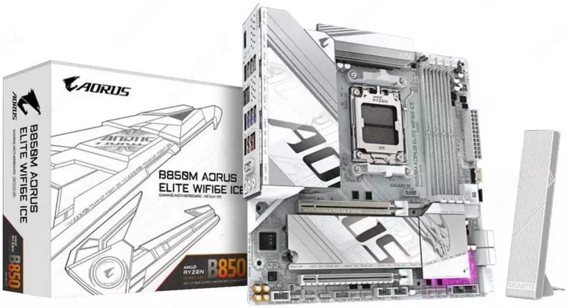 Материнская плата Gigabyte AMD AM5 B850M AORUS ELITE WF6E ICE DDR5