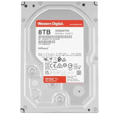 Жесткий диск HDD Western Digital Red Pro 8TB 256 Mb, SATA III 7200 rpm (WD8005FFBX)