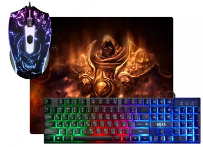 Defender Aura MKP-117 simli klaviatura + sichqoncha + gilamcha to‘plami