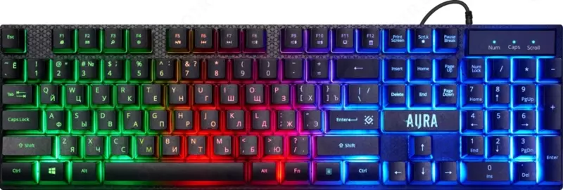 Комплект проводная клавиатура + мышь + коврик Defender Aura MKP-117