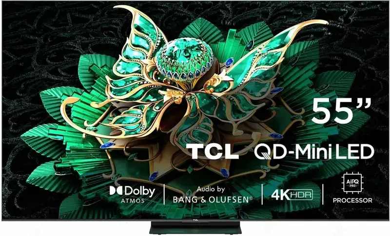 55" TCL QLED 55C6KS 4K UHD SMART Google TV Mini LED (2025) (oddiy pult)