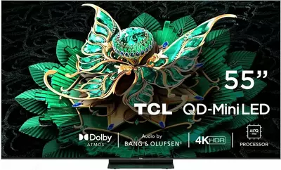 55" TCL QLED 55C6KS 4K UHD SMART Google TV Mini LED (2025) (oddiy pult)