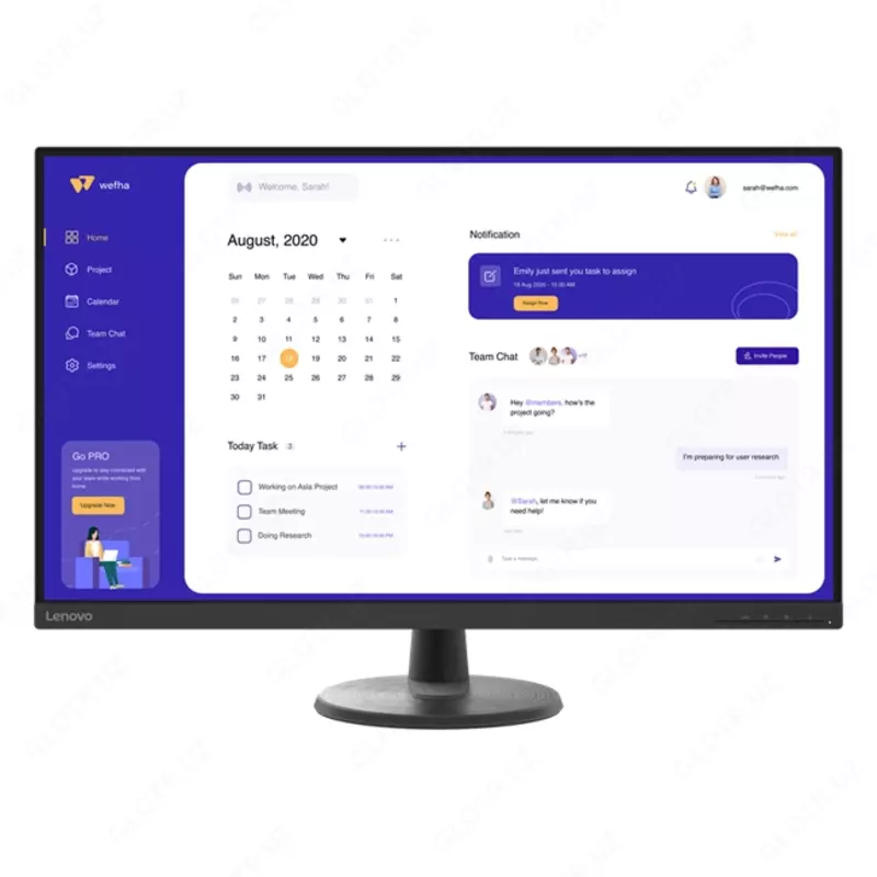 32 dyuymli Lenovo D32-45 monitori