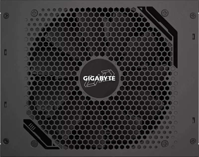 Блок питания Gigabyte GP-UD1600PM PG5, мощностью 1600 Вт, сертификат энергоэффективности 80 Plus Platinum.