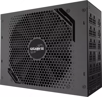 Блок питания Gigabyte GP-UD1600PM PG5, мощностью 1600 Вт, сертификат энергоэффективности 80 Plus Platinum.