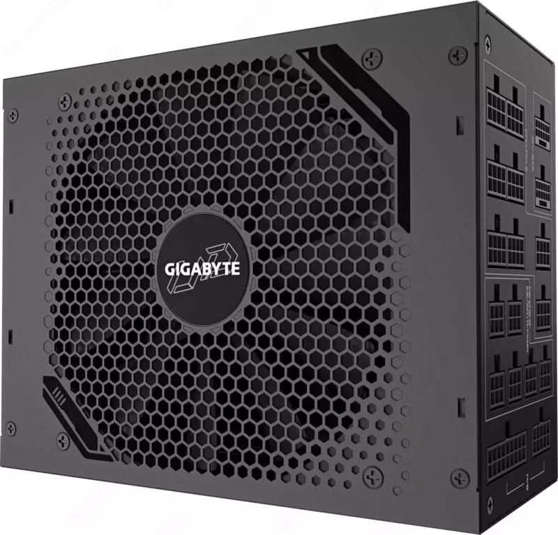 Блок питания Gigabyte GP-UD1600PM PG5, мощностью 1600 Вт, сертификат энергоэффективности 80 Plus Platinum.