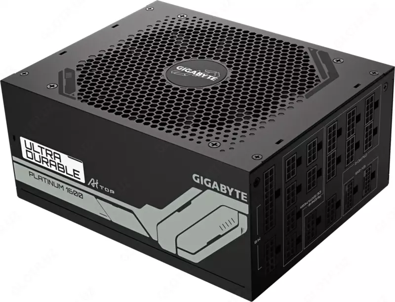 Блок питания Gigabyte GP-UD1600PM PG5, мощностью 1600 Вт, сертификат энергоэффективности 80 Plus Platinum.