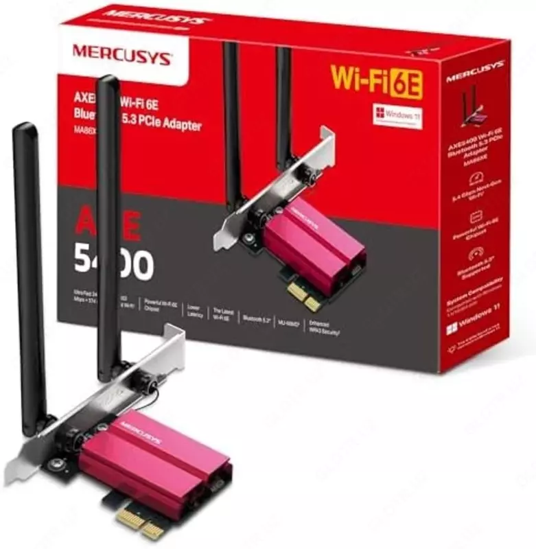 Wi-Fi adapteri + Bluetooth Mercusys MA86XE
