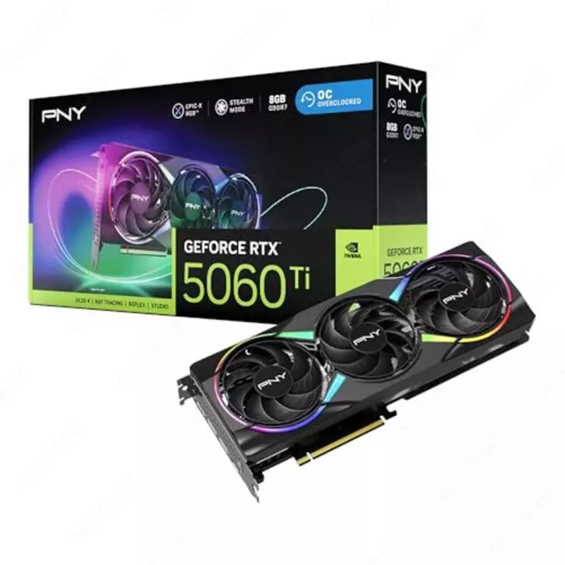 Видеокарта PNY GeForce RTX 5060 Ti 8GB EPIC-X RGB Overclocked Triple Fan GPU