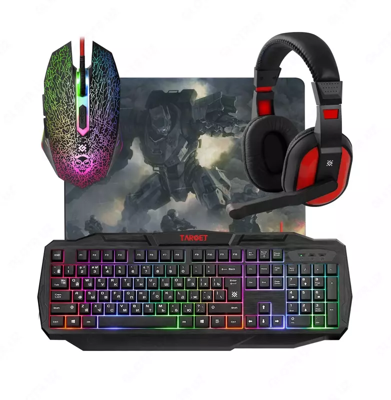 Simli klaviatura + sichqoncha + garnitura + gilamcha Defender Target MKP-350