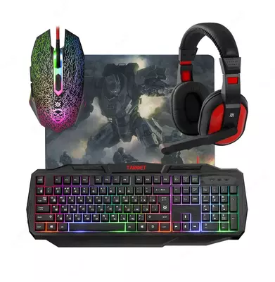 Simli klaviatura + sichqoncha + garnitura + gilamcha Defender Target MKP-350