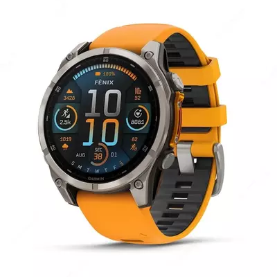 aqlli soati Garmin Fenix ​​8 – 47 mm AMOLED Sapphire Orange/Black