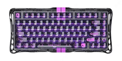 Игровая проводная клавиатура GravaStar Mercury V75 Lite 75keys / Blackcore / USB-A / Transparent Black
