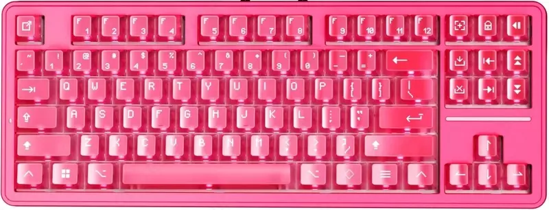 Клавиатура проводная / беспроводная ATK A87 PRO Crystal Pink