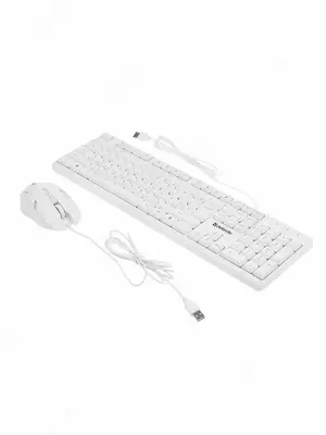 Комплект проводная клавиатура + мышь AVTECH PRO C303 White