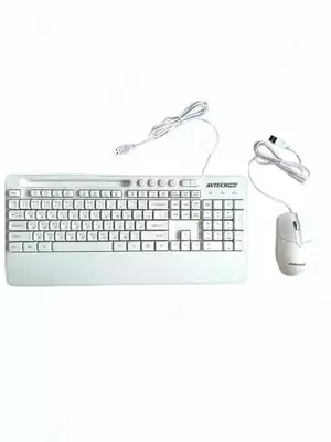 Комплект проводная клавиатура + мышь AVTECH PRO C303 White