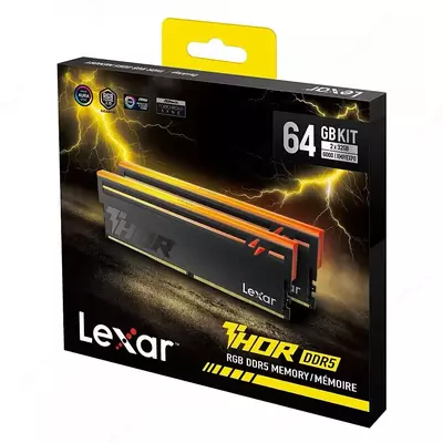 Lexar THOR RGB DDR5 64GB (2x32GB) 6000MHz tezkor xotirasi
