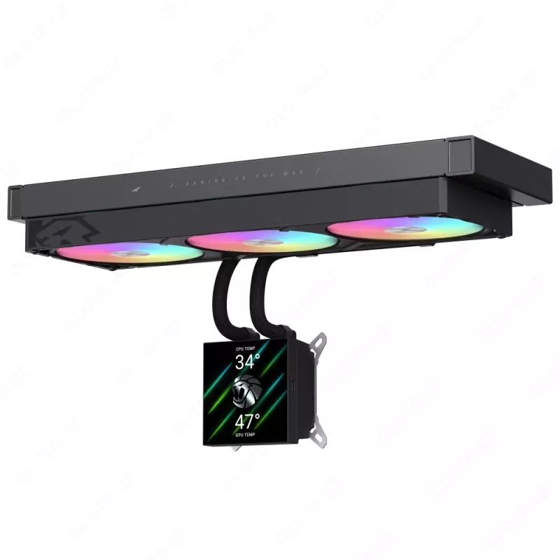 GameMax GLACIER 360 LCD qora/oq rangli sovutish tizimi