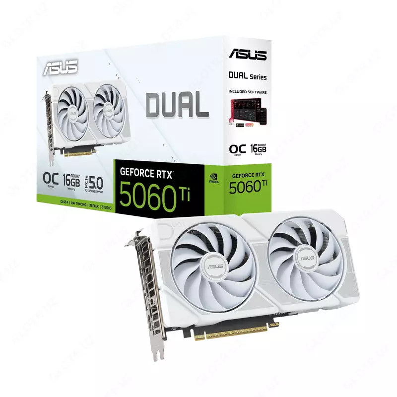Видеокарта ASUS Dual GeForce RTX 5060 Ti 16GB GDDR7 White OC Edition