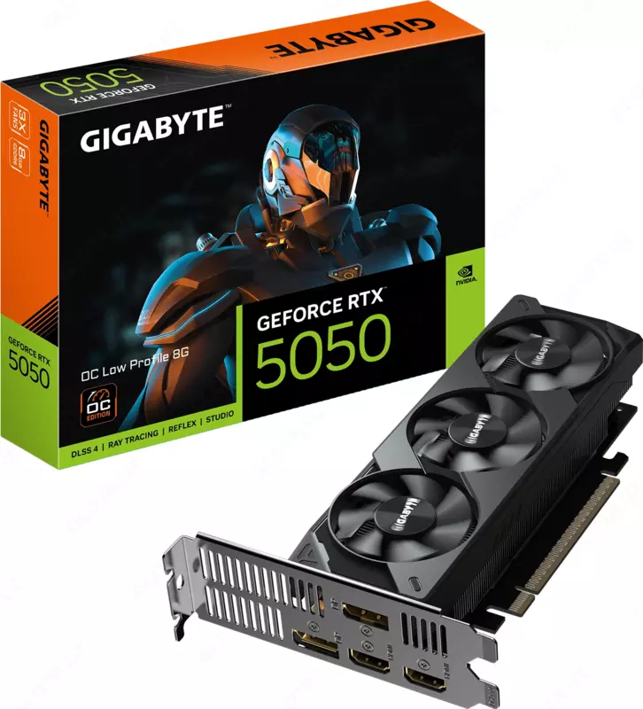 Gigabyte GeForce RTX 5050 OC Low Profile 8G ikki ventilyatorli video-karta