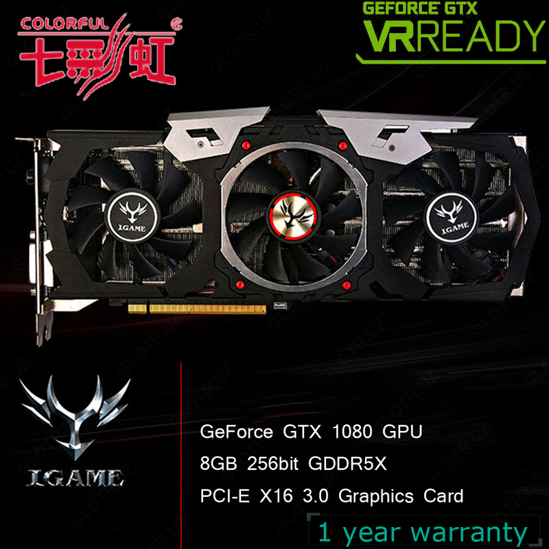 Colorful iGame NVIDIA GeForce GTX 1080 GPU 8 ГБ 256bit Игровой GDDR5X PCI-E X16 3.0 VR Готовые Видеокарта DVI + HDMI + 3DP порт