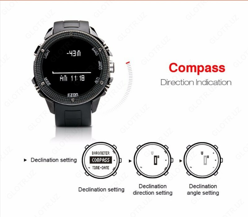   H501 piyoda sayohat altimeter barometrli sport soatlarini taqqoslaydi