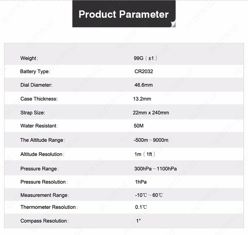  H501 piyoda sayohat altimeter barometrli sport soatlarini taqqoslaydi Chakana savdo