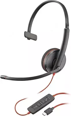 Poly Blackwire BW3210 USB-C Headset, USB-C/A, simli garnitura
