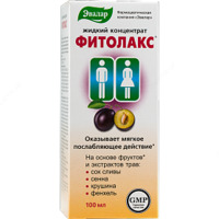 Фитолакс жидкий концентрат от Эвалар в Ташкенте. Оказывает мягкое послабляющее действие. На основе фруктов и экстрактов трав: сок сливы  сенна  крушина  фенхель