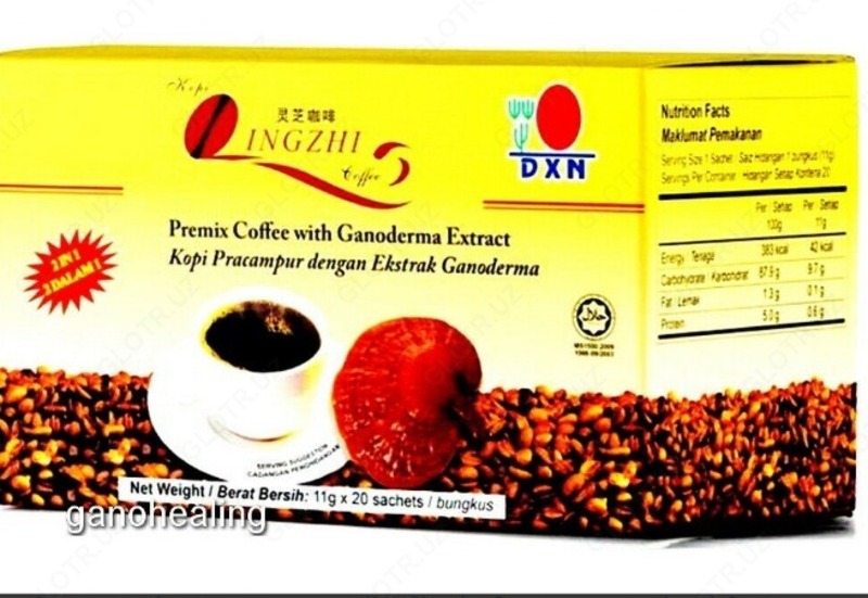 Eriydigan qahva 2 ta paketli DXN Lingzhi Black Coffee 2 in 1 Ganoderma Reishi Instant Cafe Express